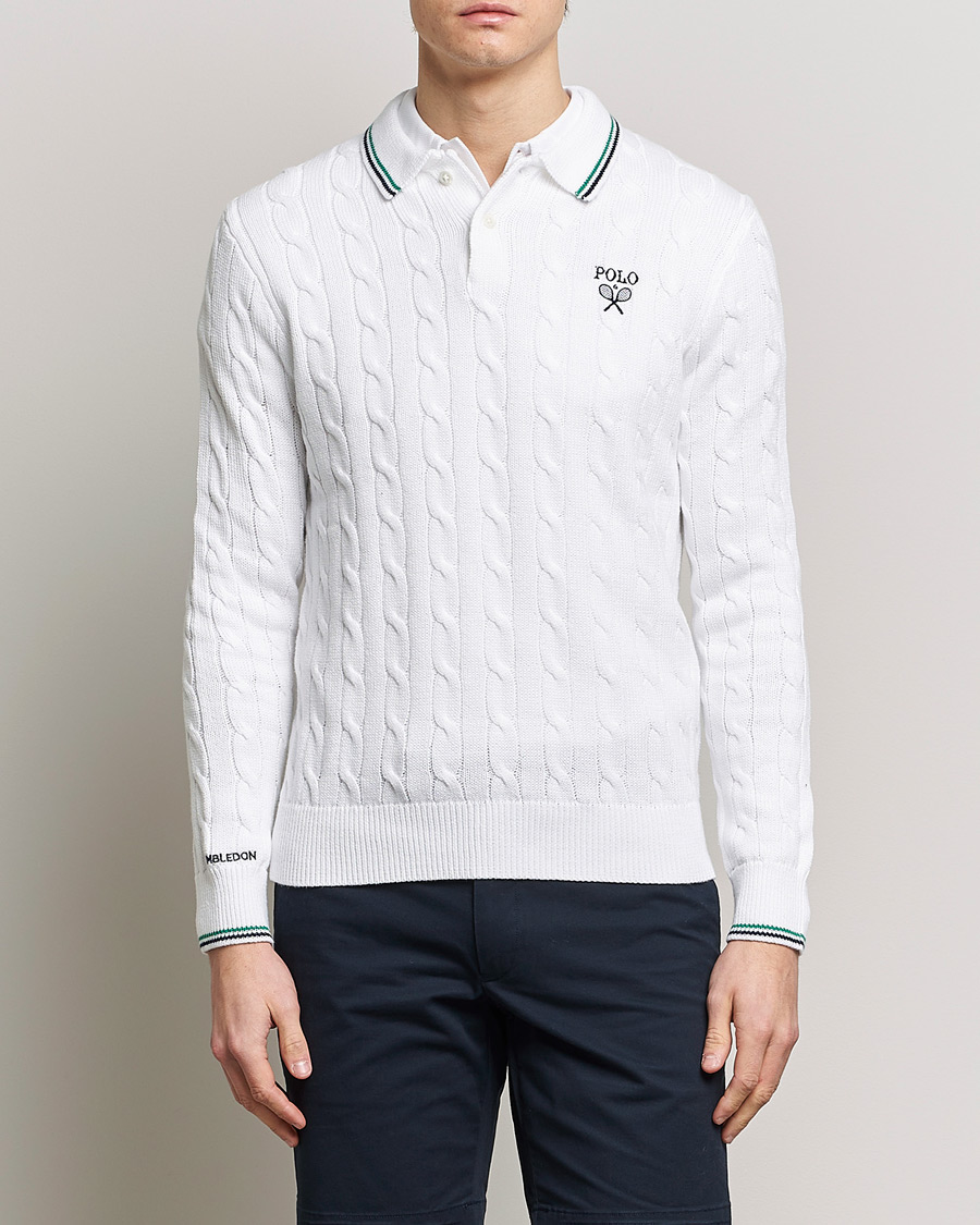 Heren | Truien | Polo Ralph Lauren | Cotton Cable Knitted Polo Ceramic White