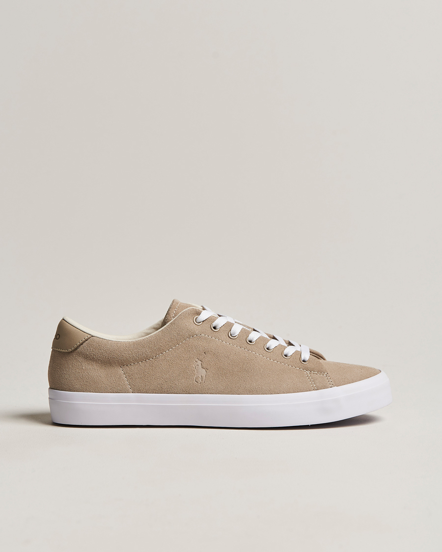 Heren | Longwood Suede Sneaker Straw Khaki | Polo Ralph Lauren | Longwood Suede Sneaker Straw Khaki
