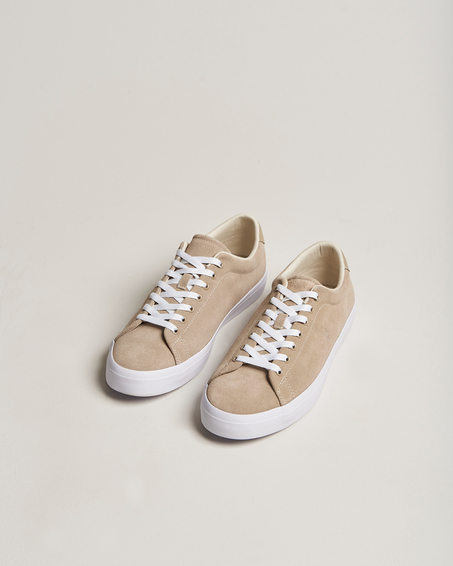 Heren | Longwood Suede Sneaker Straw Khaki | Polo Ralph Lauren | Longwood Suede Sneaker Straw Khaki