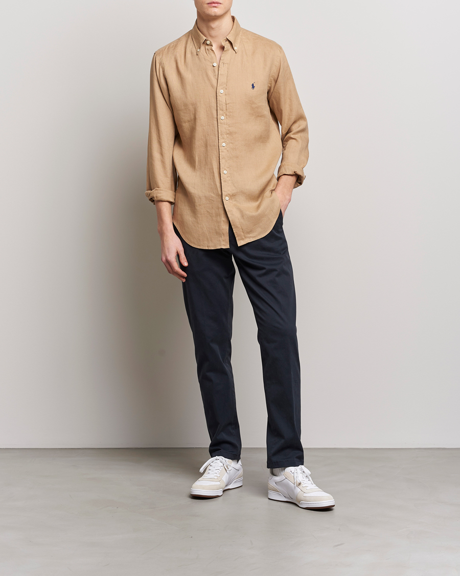 Heren | Overhemden | Polo Ralph Lauren | Custom Fit Linen Button Down Vintage Khaki