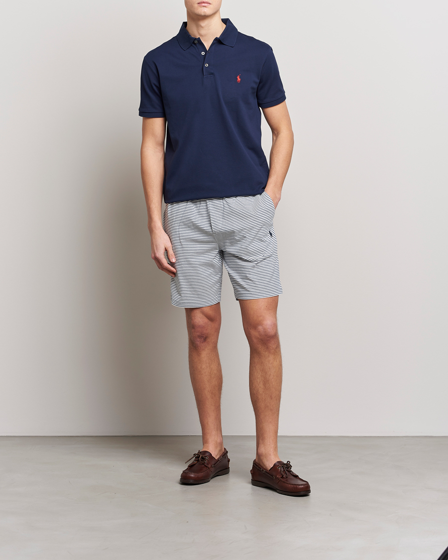 Heren | Korte broek | Polo Ralph Lauren | Brused Spa Jersey Striped Sweatshorts White/Blue