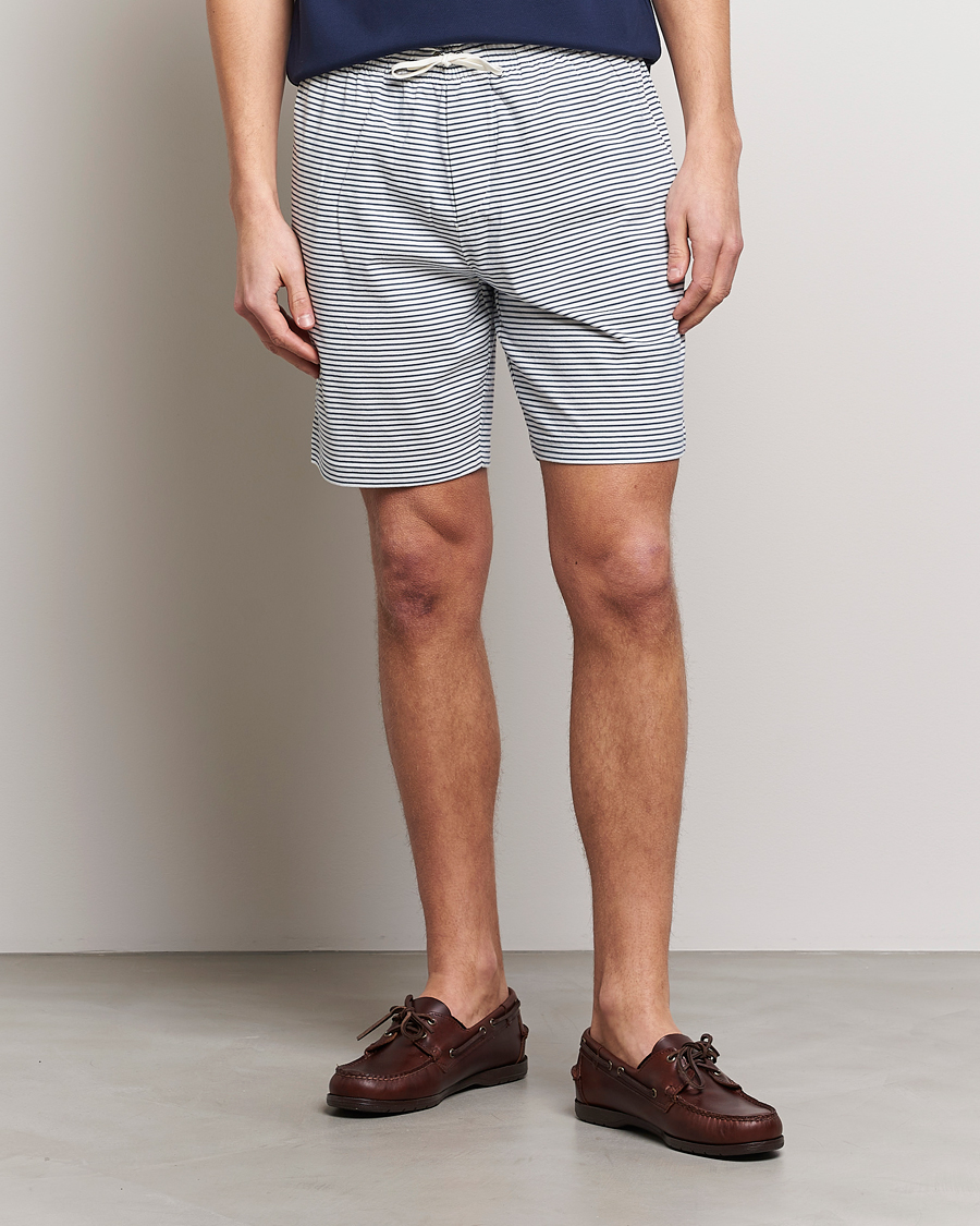 Heren | Korte broek | Polo Ralph Lauren | Brused Spa Jersey Striped Sweatshorts White/Blue