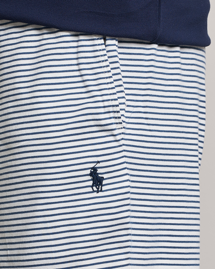 Heren | Korte broek | Polo Ralph Lauren | Brused Spa Jersey Striped Sweatshorts White/Blue
