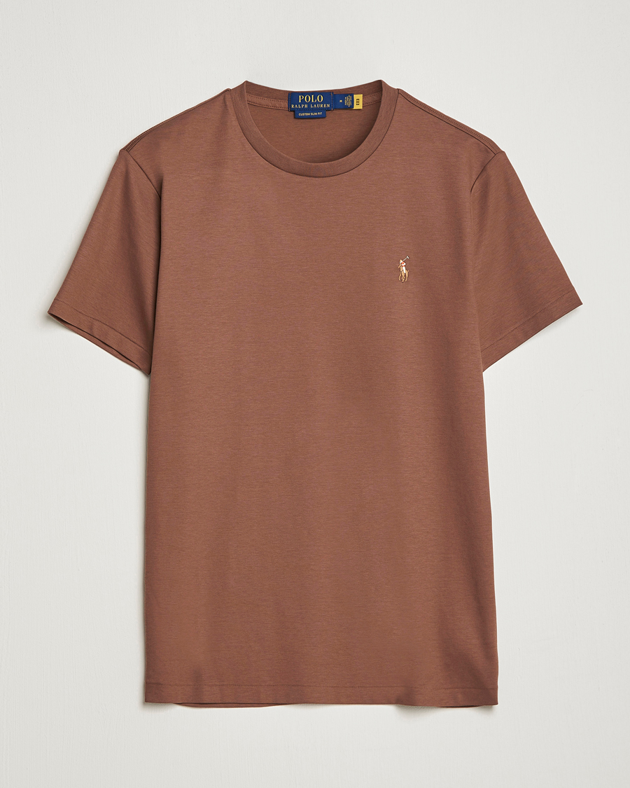 Heren | T-shirts | Polo Ralph Lauren | Pima Cotton Crew Neck T-Shirt Luggage Brown