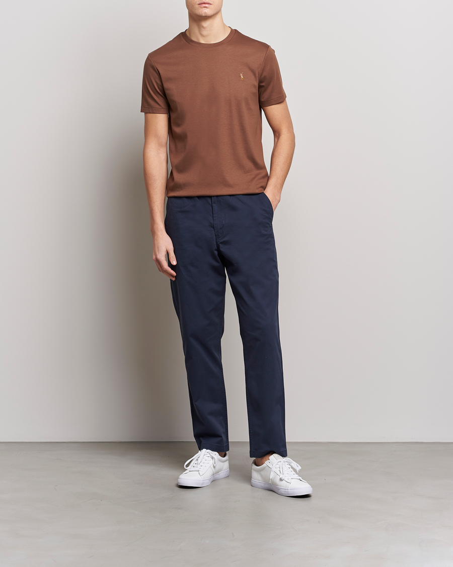 Heren | T-shirts | Polo Ralph Lauren | Pima Cotton Crew Neck T-Shirt Luggage Brown
