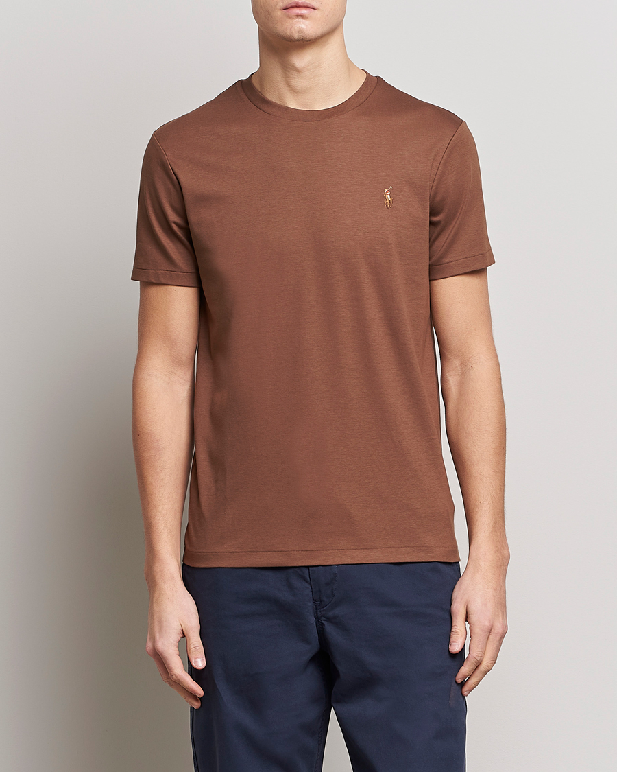 Heren | T-shirts | Polo Ralph Lauren | Pima Cotton Crew Neck T-Shirt Luggage Brown