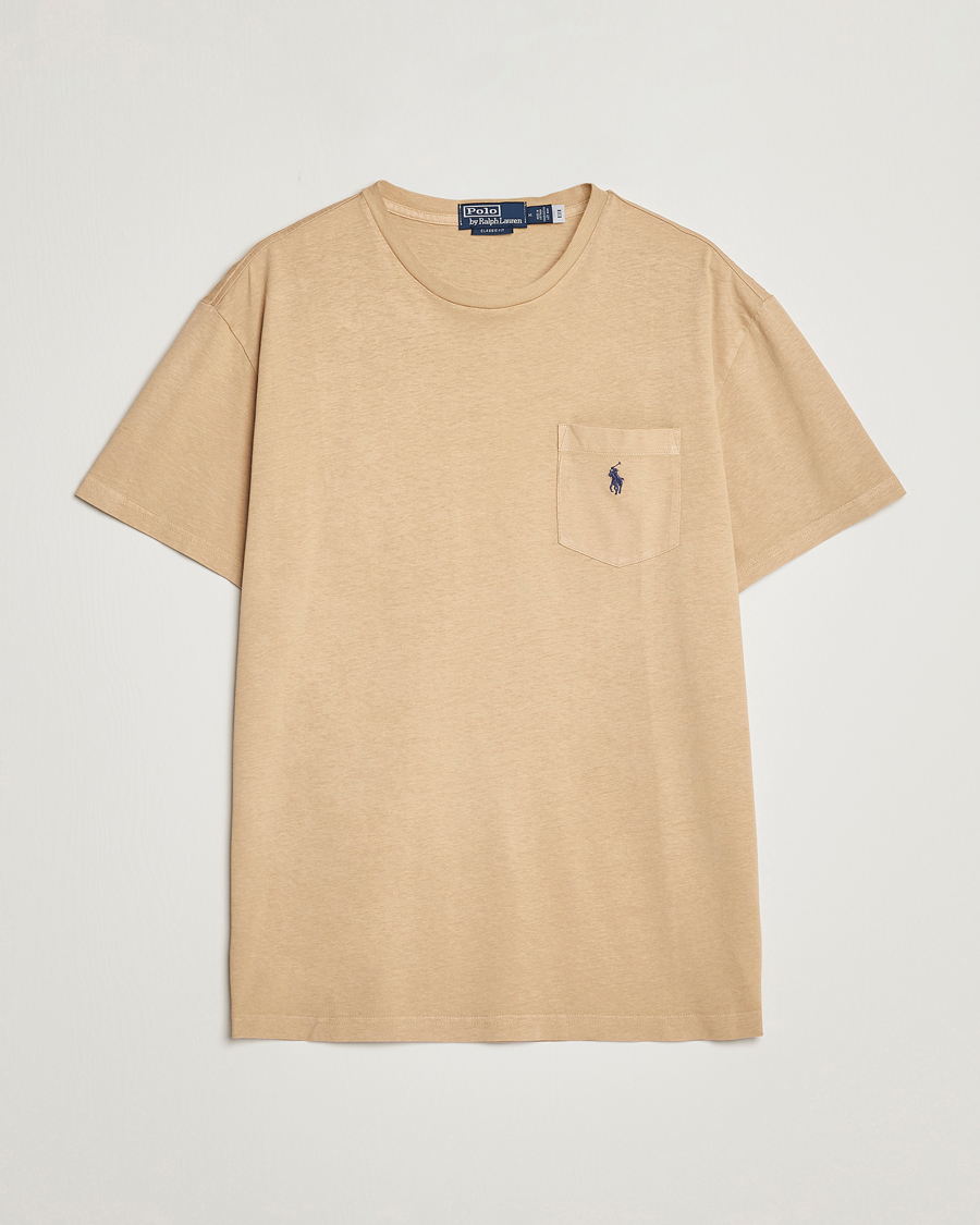 Heren | T-shirts | Polo Ralph Lauren | Cotton/Linen Crew Neck T-Shirt Vintage Khaki