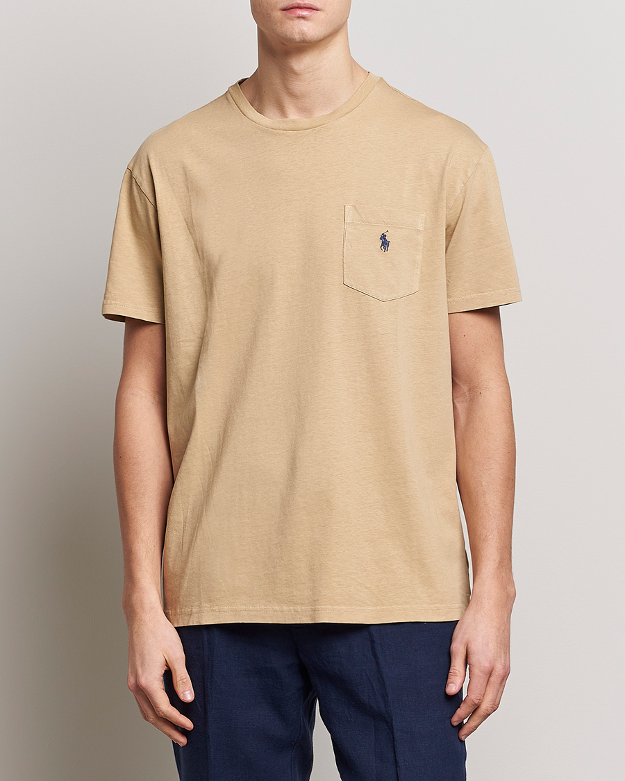 Heren | T-shirts | Polo Ralph Lauren | Cotton/Linen Crew Neck T-Shirt Vintage Khaki