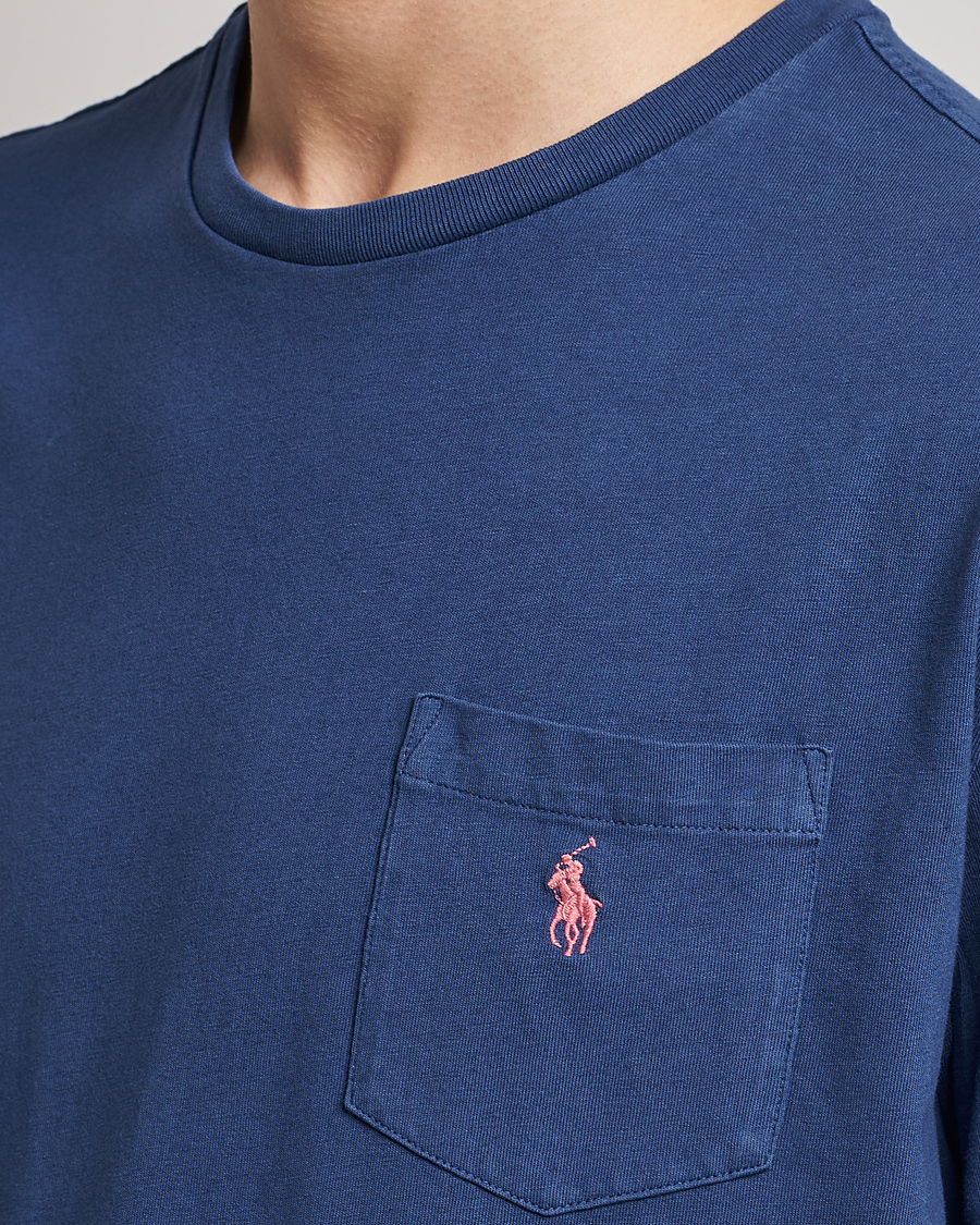 Heren | T-shirts | Polo Ralph Lauren | Cotton/Linen Crew Neck T-Shirt Light Navy