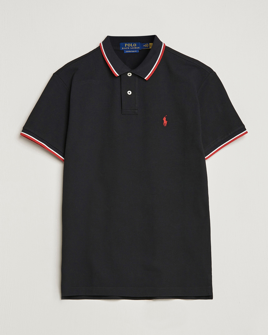 Homme | Polos | Polo Ralph Lauren | Custom Slim Fit Tipped Polo Black