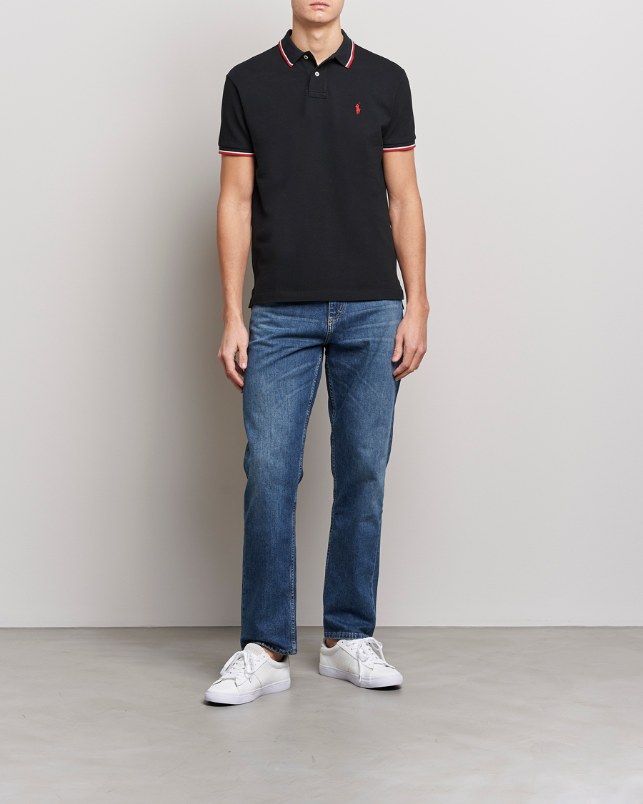 Homme | Polos | Polo Ralph Lauren | Custom Slim Fit Tipped Polo Black
