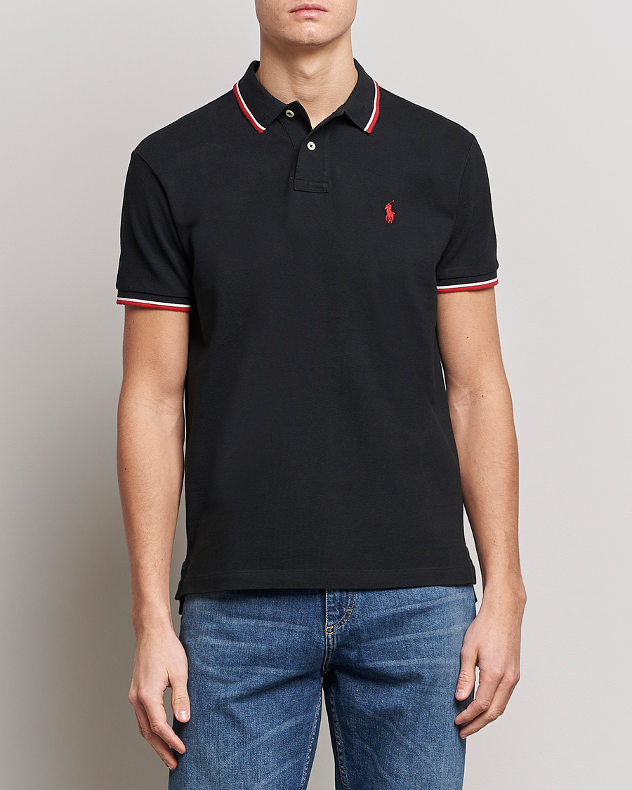 Homme | Polos | Polo Ralph Lauren | Custom Slim Fit Tipped Polo Black