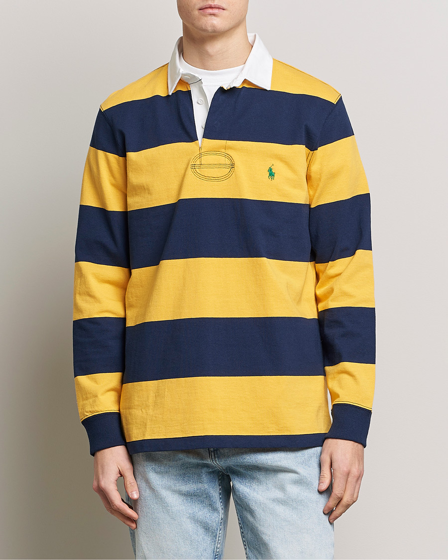 Homme | Pulls Et Tricots | Polo Ralph Lauren | Jersey Striped Rugger Yellow/Navy