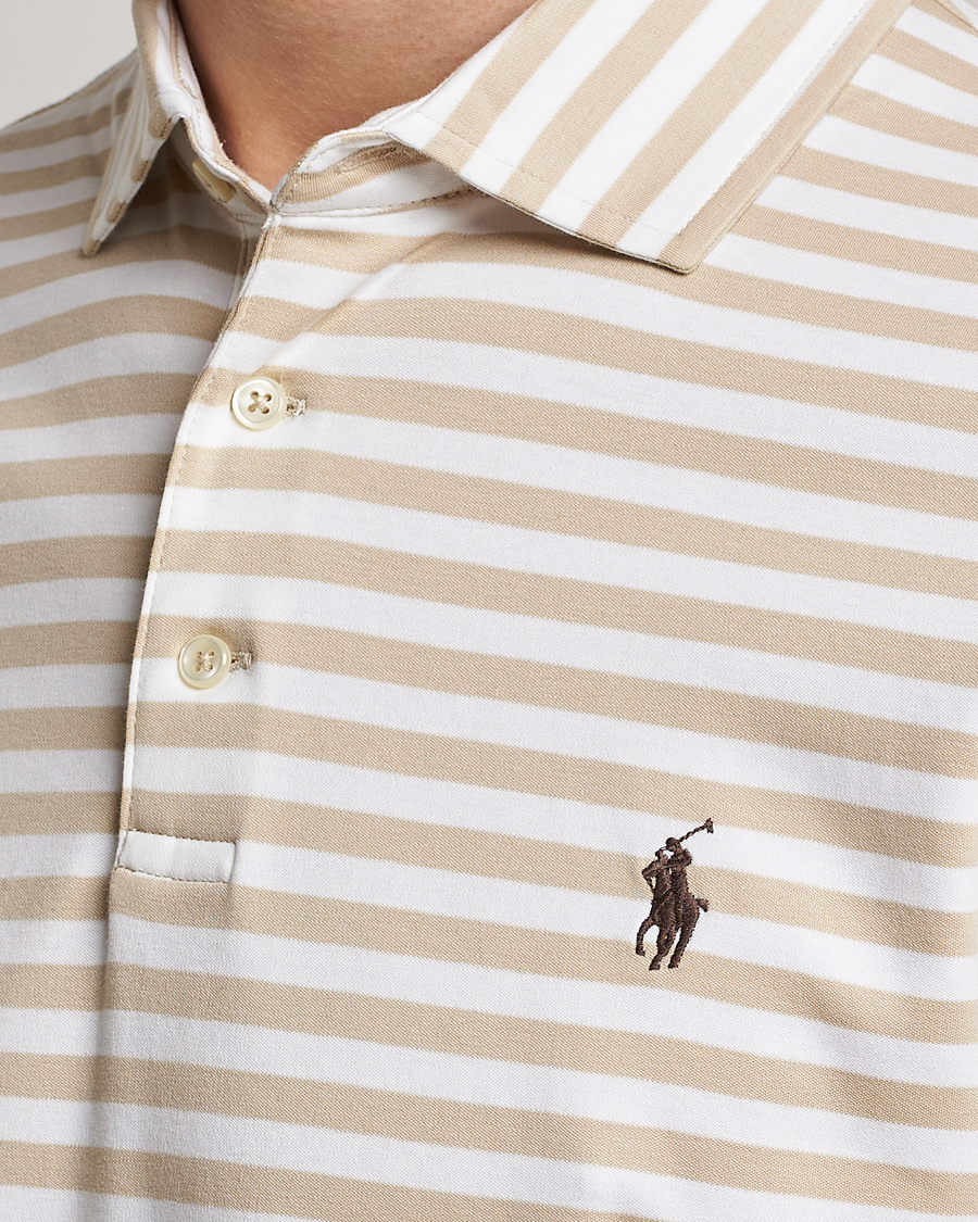 Heren | Polo's | Polo Ralph Lauren | Luxury Pima Cotton Striped Polo Beige/White