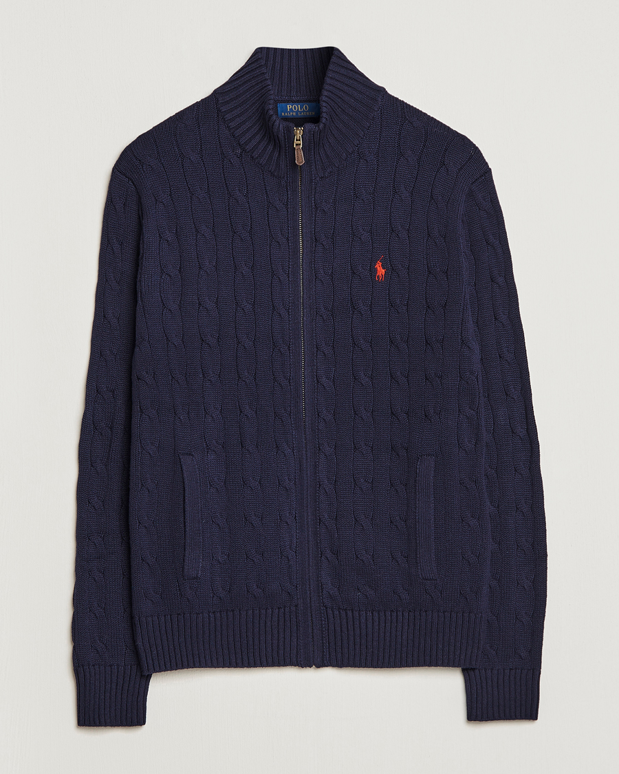Homme | Pulls Et Tricots | Polo Ralph Lauren | Cable Knitted Full-Zip Hunter Navy