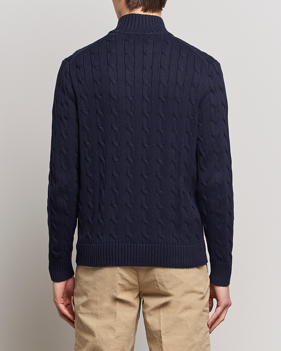 Homme | Pulls Et Tricots | Polo Ralph Lauren | Cable Knitted Full-Zip Hunter Navy
