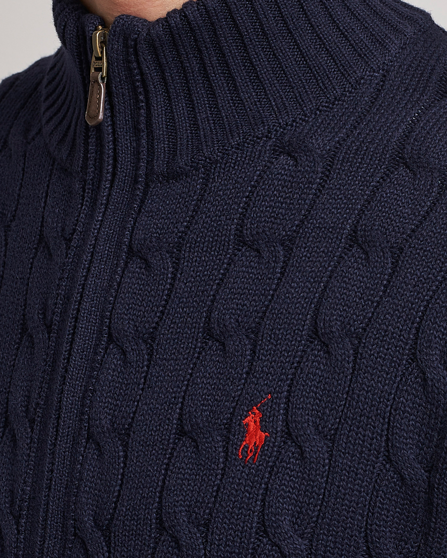 Homme | Pulls Et Tricots | Polo Ralph Lauren | Cable Knitted Full-Zip Hunter Navy