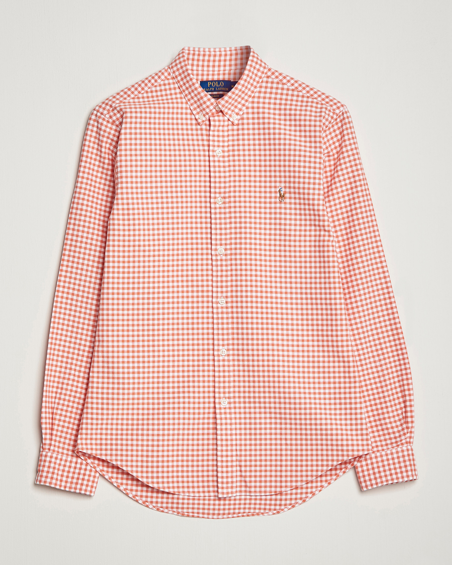 Heren | Overhemden | Polo Ralph Lauren | Slim Fit Oxford Checked Shirt Orange/White