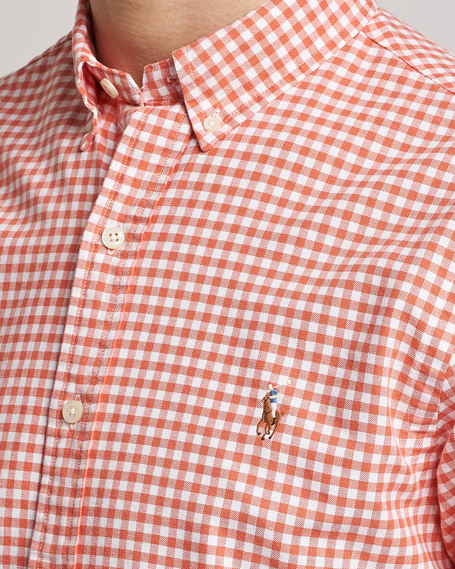 Heren | Overhemden | Polo Ralph Lauren | Slim Fit Oxford Checked Shirt Orange/White