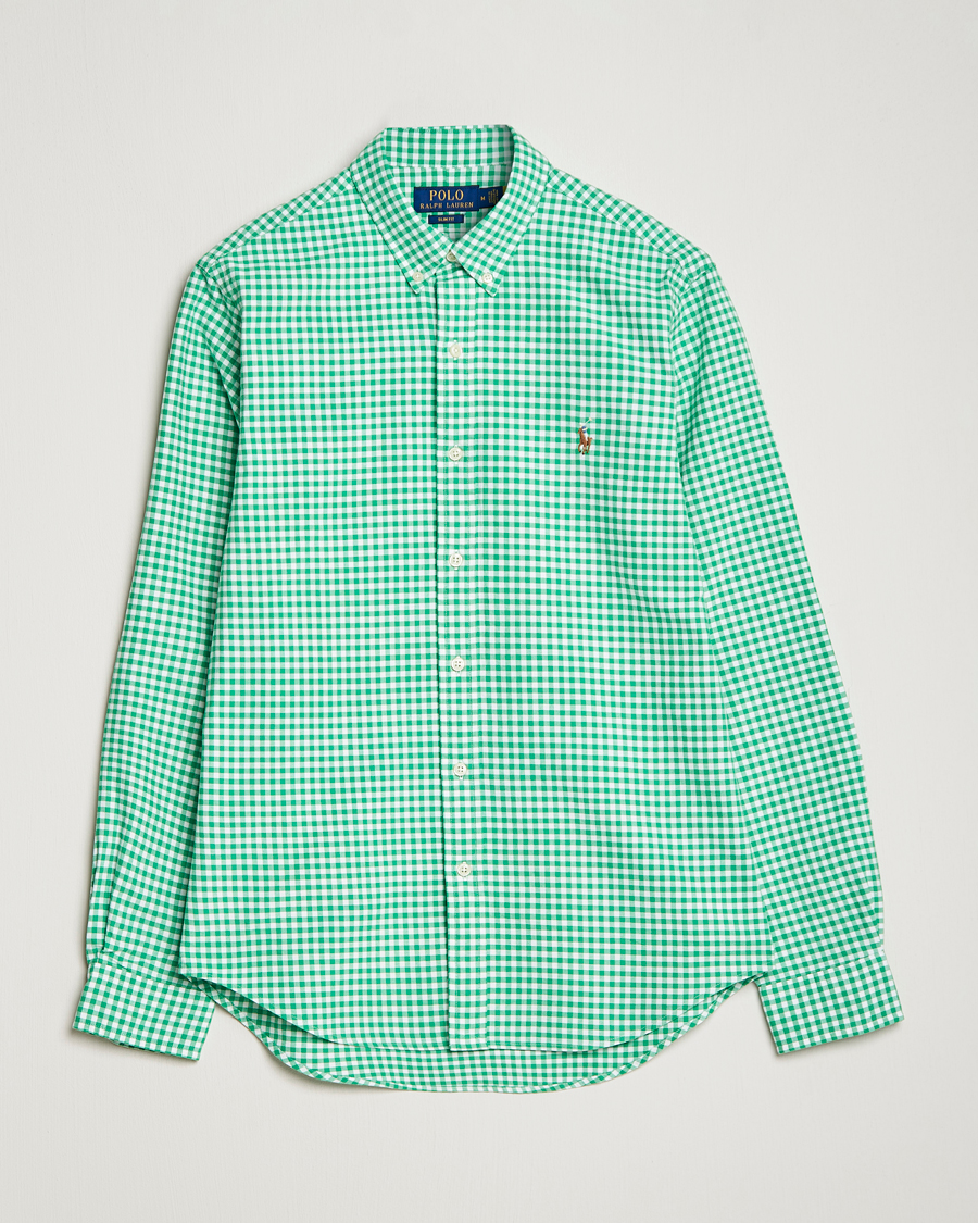 Homme | Chemises | Polo Ralph Lauren | Slim Fit Oxford Checked Shirt Emerald/White