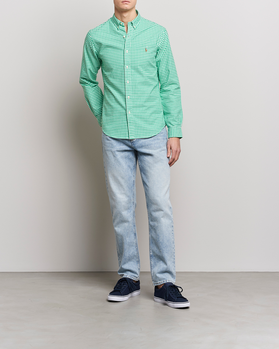 Homme | Chemises | Polo Ralph Lauren | Slim Fit Oxford Checked Shirt Emerald/White