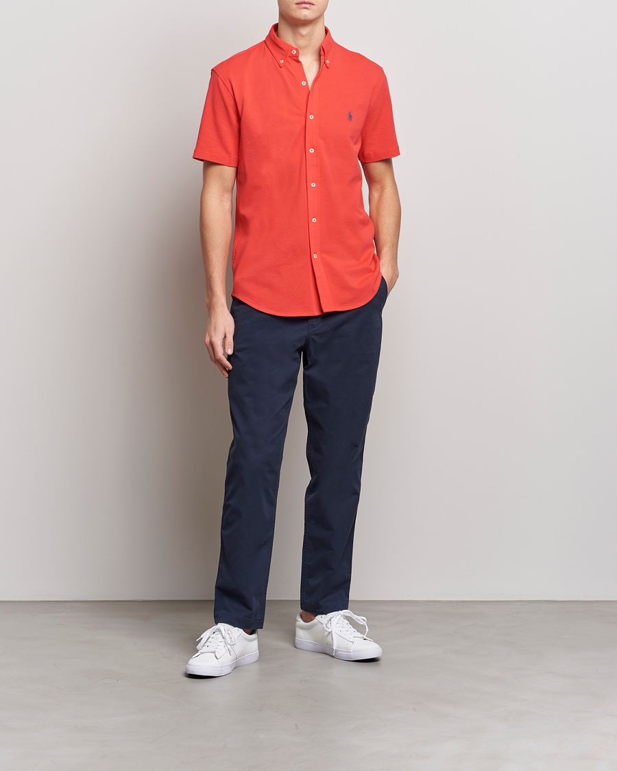 Heren | Overhemden | Polo Ralph Lauren | Featherweight Mesh Short Sleeve Shirt Red Reef