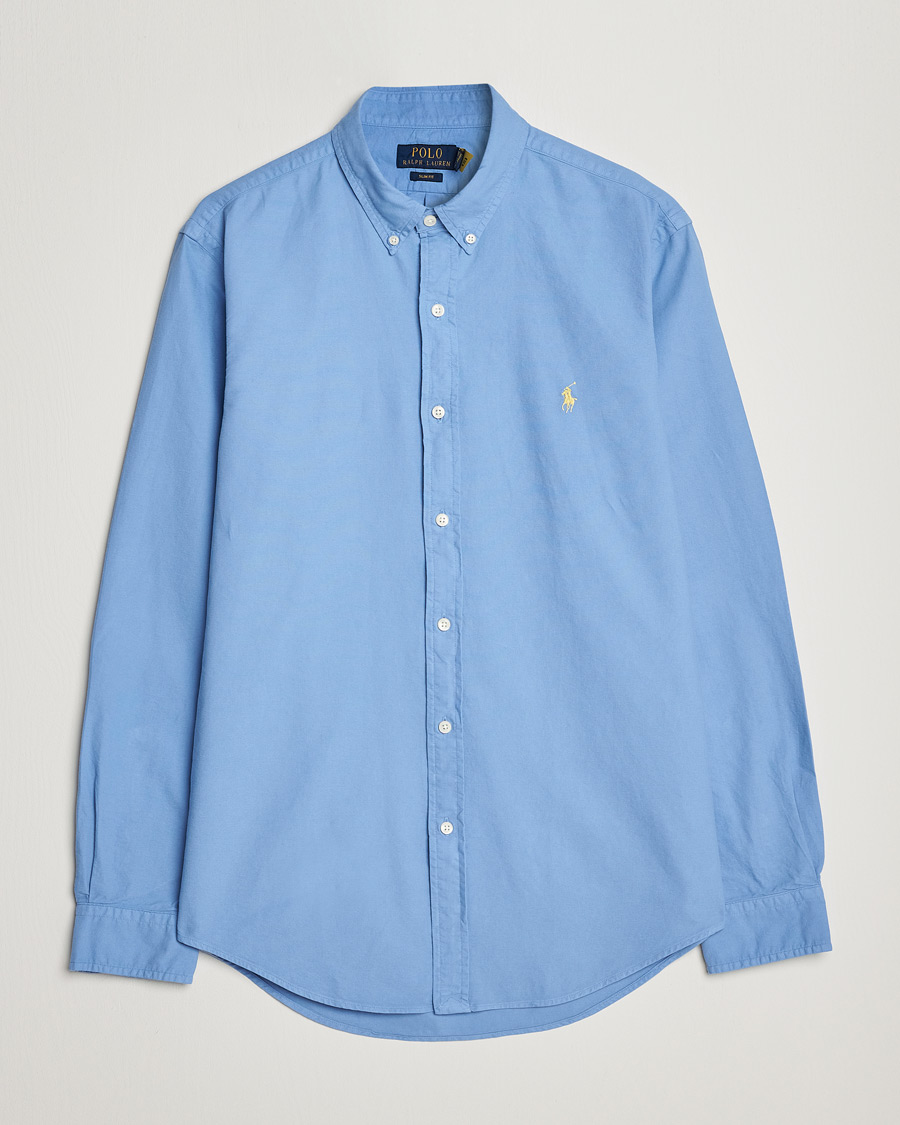 Heren | Overhemden | Polo Ralph Lauren | Slim Fit Garment Dyed Oxford Shirt Blue