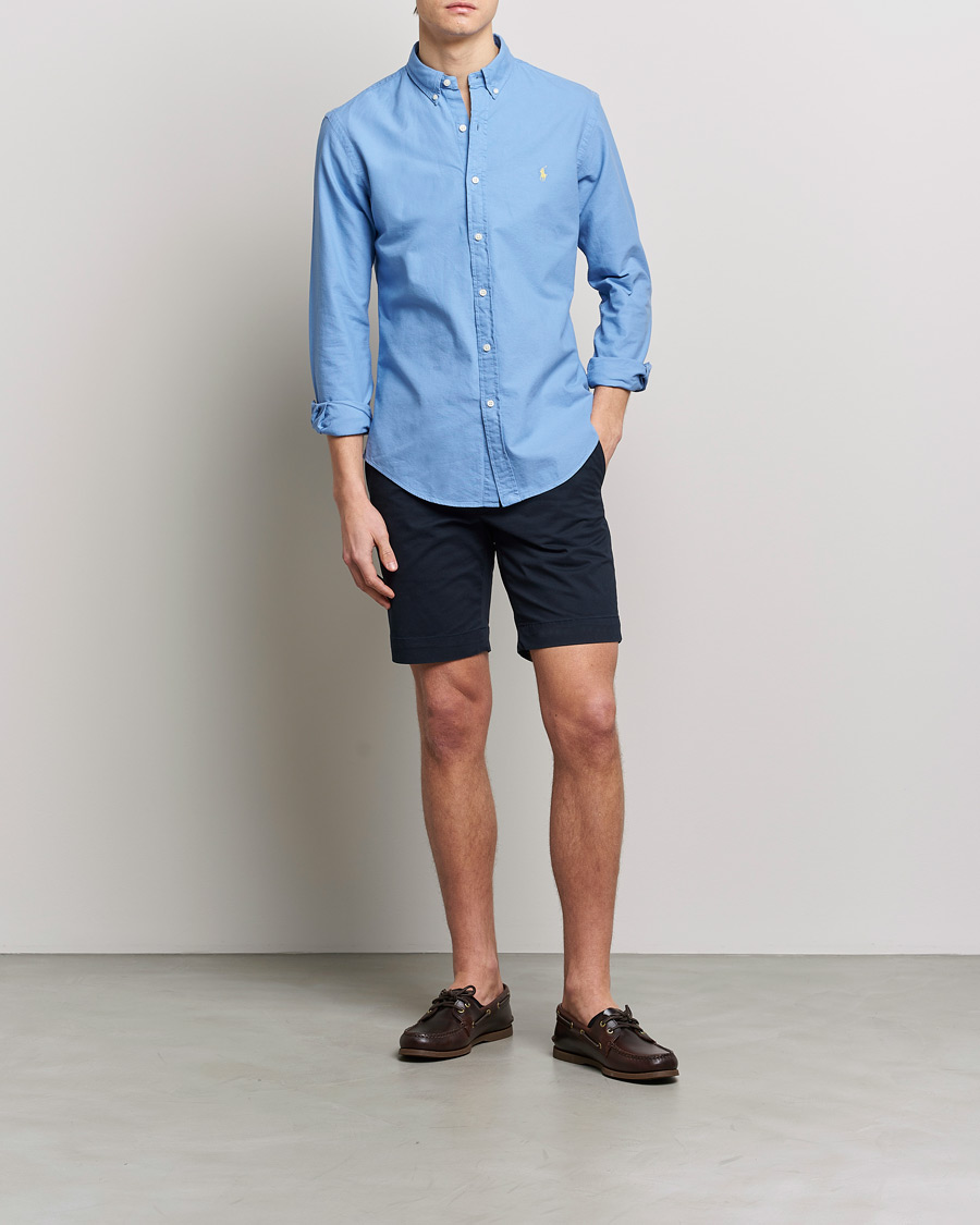 Heren | Overhemden | Polo Ralph Lauren | Slim Fit Garment Dyed Oxford Shirt Blue