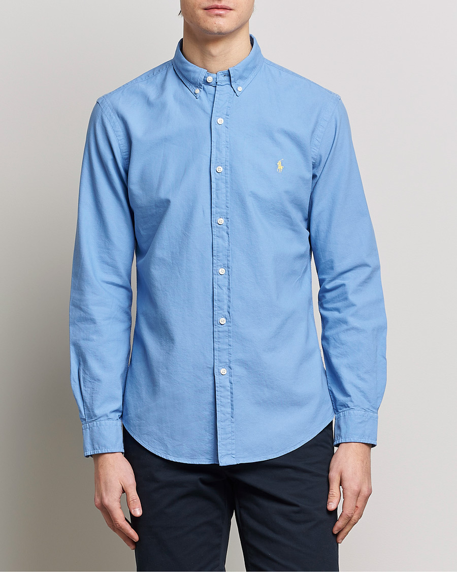 Heren | Overhemden | Polo Ralph Lauren | Slim Fit Garment Dyed Oxford Shirt Blue