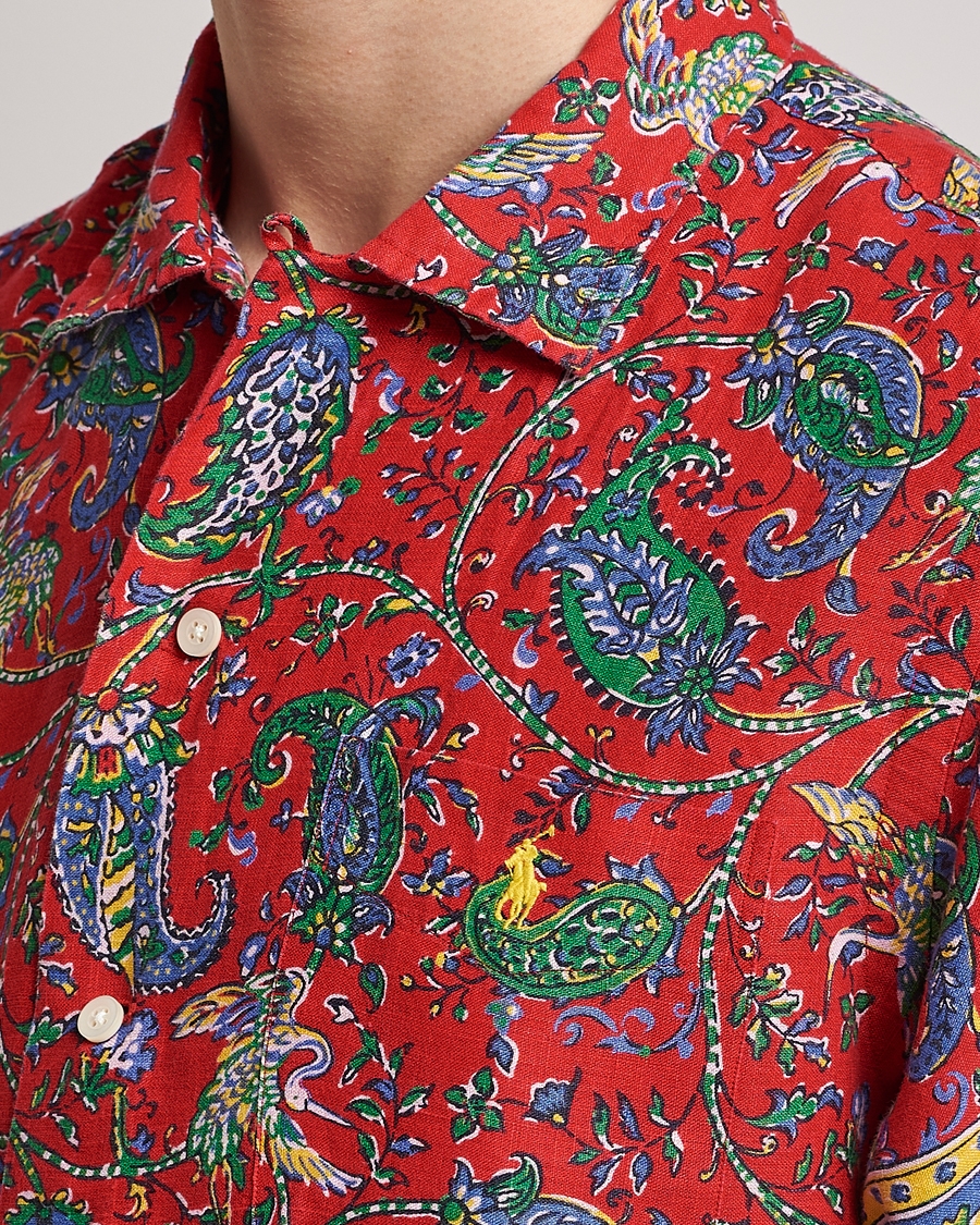 Homme | Chemises | Polo Ralph Lauren | Linen Printed Camp Collar Shirt Red Multi