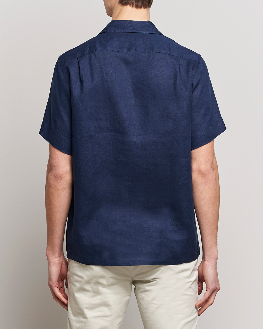 Homme | Chemises | Polo Ralph Lauren | Linen Camp Collar Short Sleeve Shirt Newport Navy