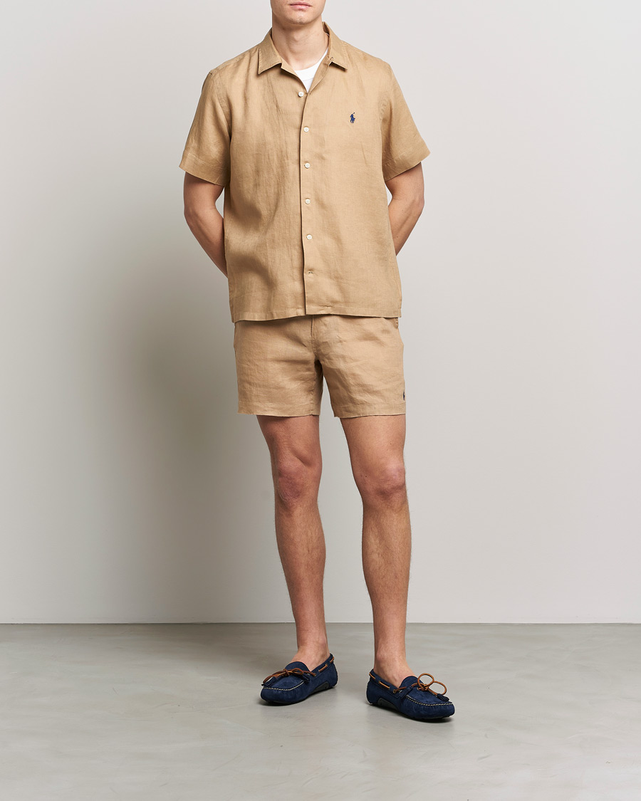 Homme | Chemises | Polo Ralph Lauren | Linen Camp Collar Short Sleeve Shirt Vintage Khaki