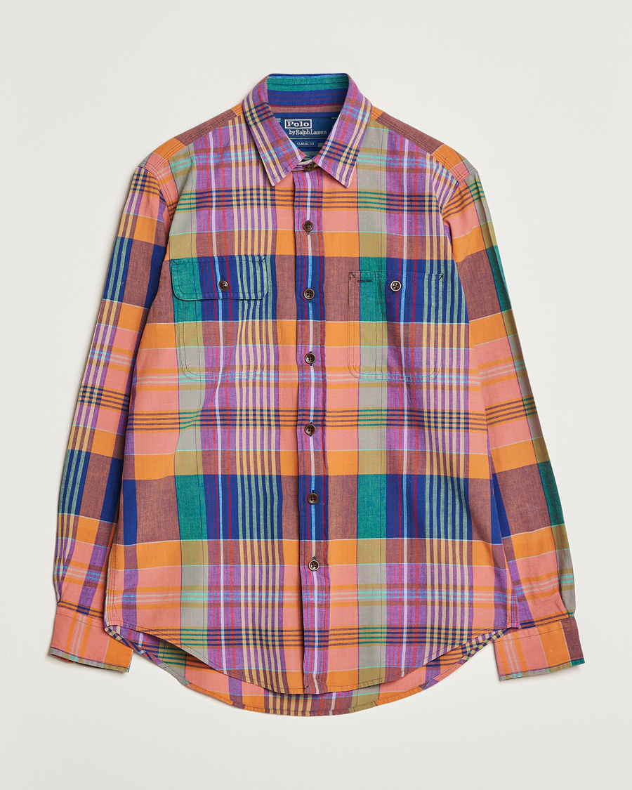 Heren | Overhemden | Polo Ralph Lauren | Madras Checked Shirt Orange/Purple