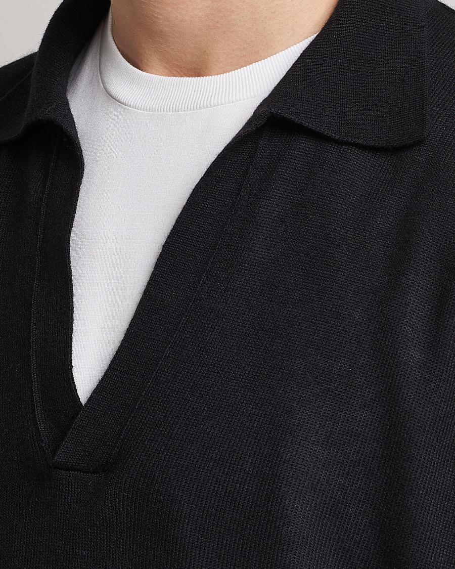 Homme | Pulls Et Tricots | Auralee | Cashmere/Silk Skipper Polo Black