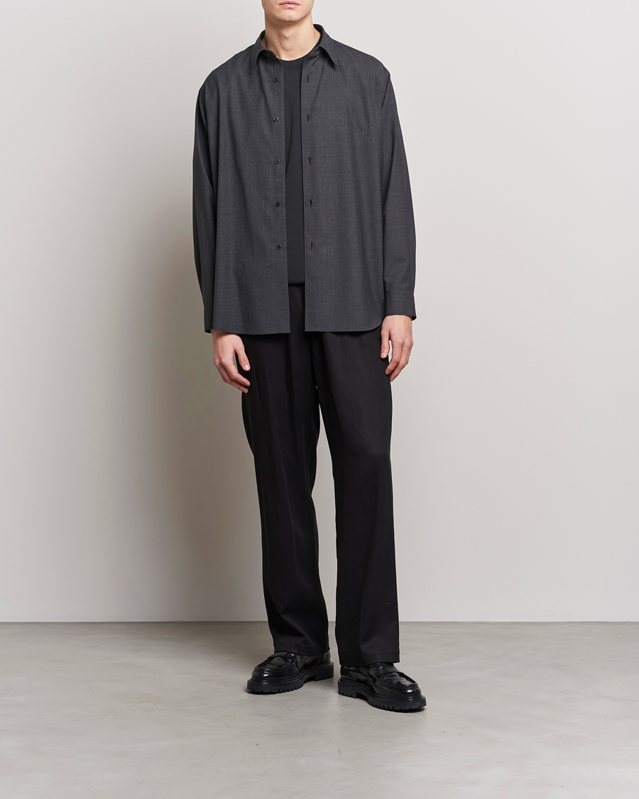 Heren | Overhemden | Auralee | Tropical Wool Shirt Charcoal
