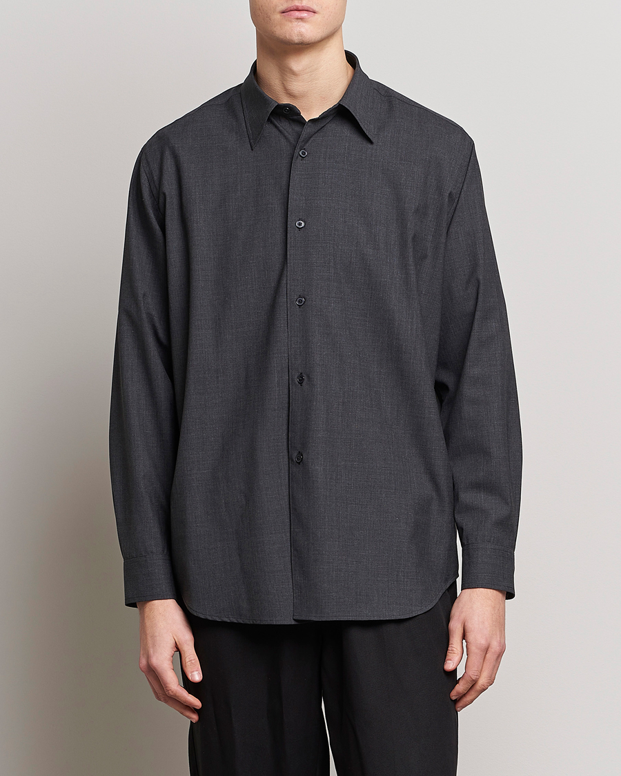 Heren | Overhemden | Auralee | Tropical Wool Shirt Charcoal