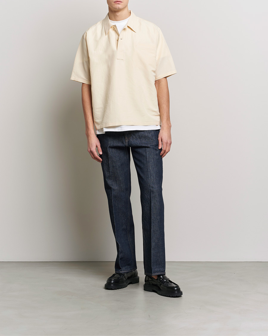 Homme | Chemises | Auralee | Finx Linen Half Sleeved Shirt Ecru
