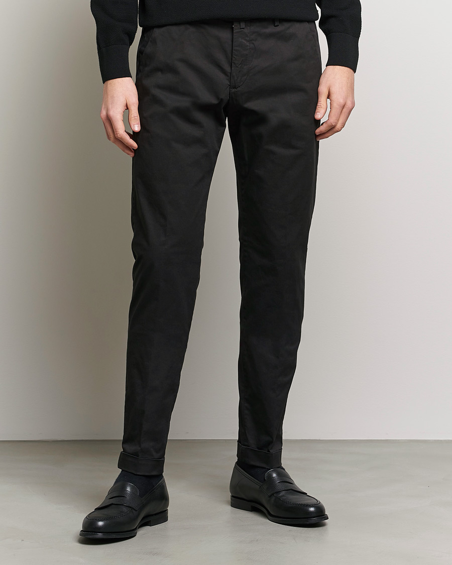 Homme | Pantalons | Briglia 1949 | Slim Fit Cotton Chinos Black