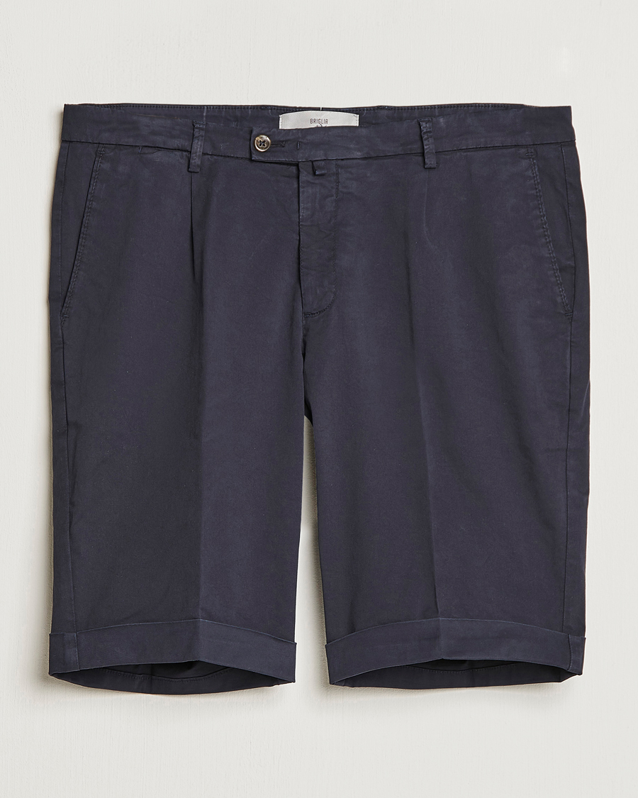 Homme | Shorts | Briglia 1949 | Pleated Cotton Shorts Navy