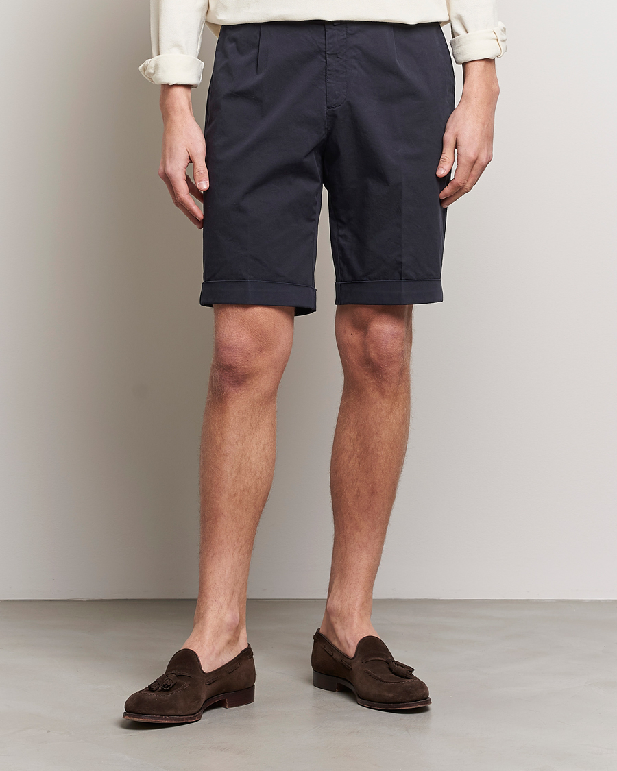 Homme | Shorts | Briglia 1949 | Pleated Cotton Shorts Navy