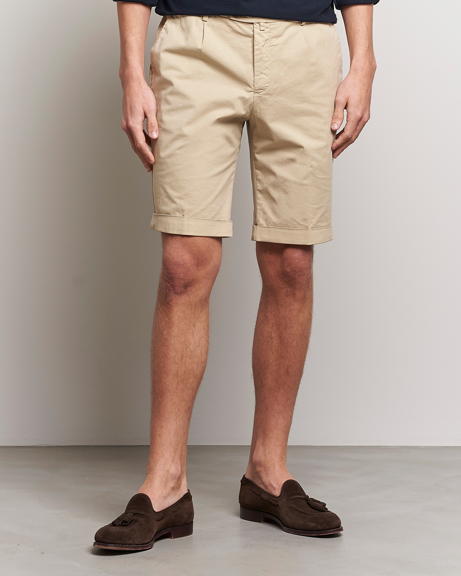 Homme | Shorts | Briglia 1949 | Pleated Cotton Shorts Beige