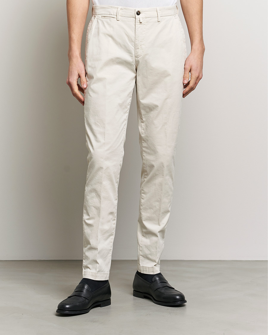 Homme | Pantalons | Briglia 1949 | Tapered Fit Cotton Twill Stretch Chinos Cream