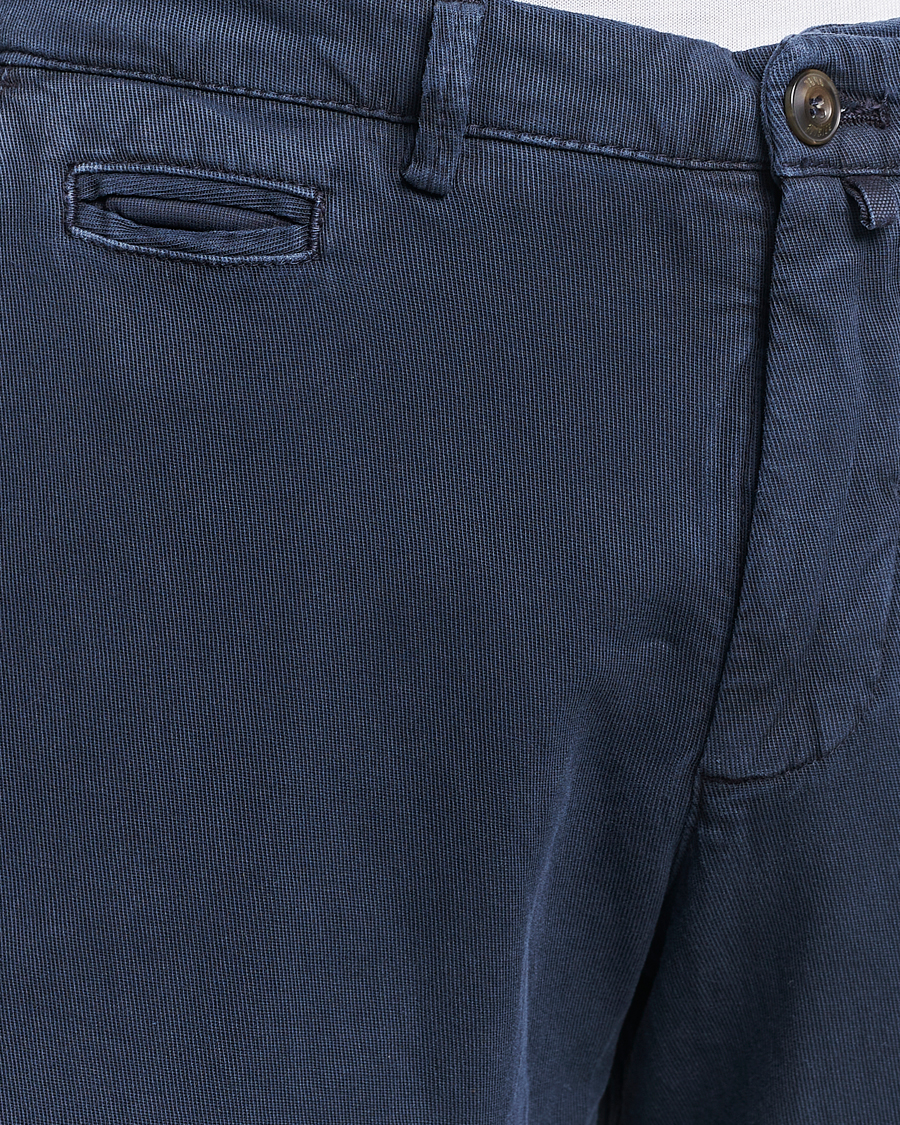 Homme | Pantalons | Briglia 1949 | Slim Fit Diagonal Cotton Stretch Trousers Navy