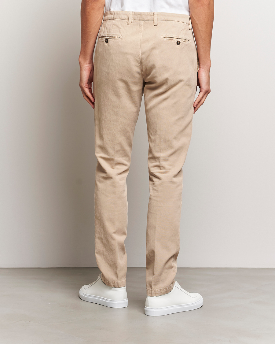 Homme | Pantalons | Briglia 1949 | Slim Fit Diagonal Cotton Stretch Trousers Beige