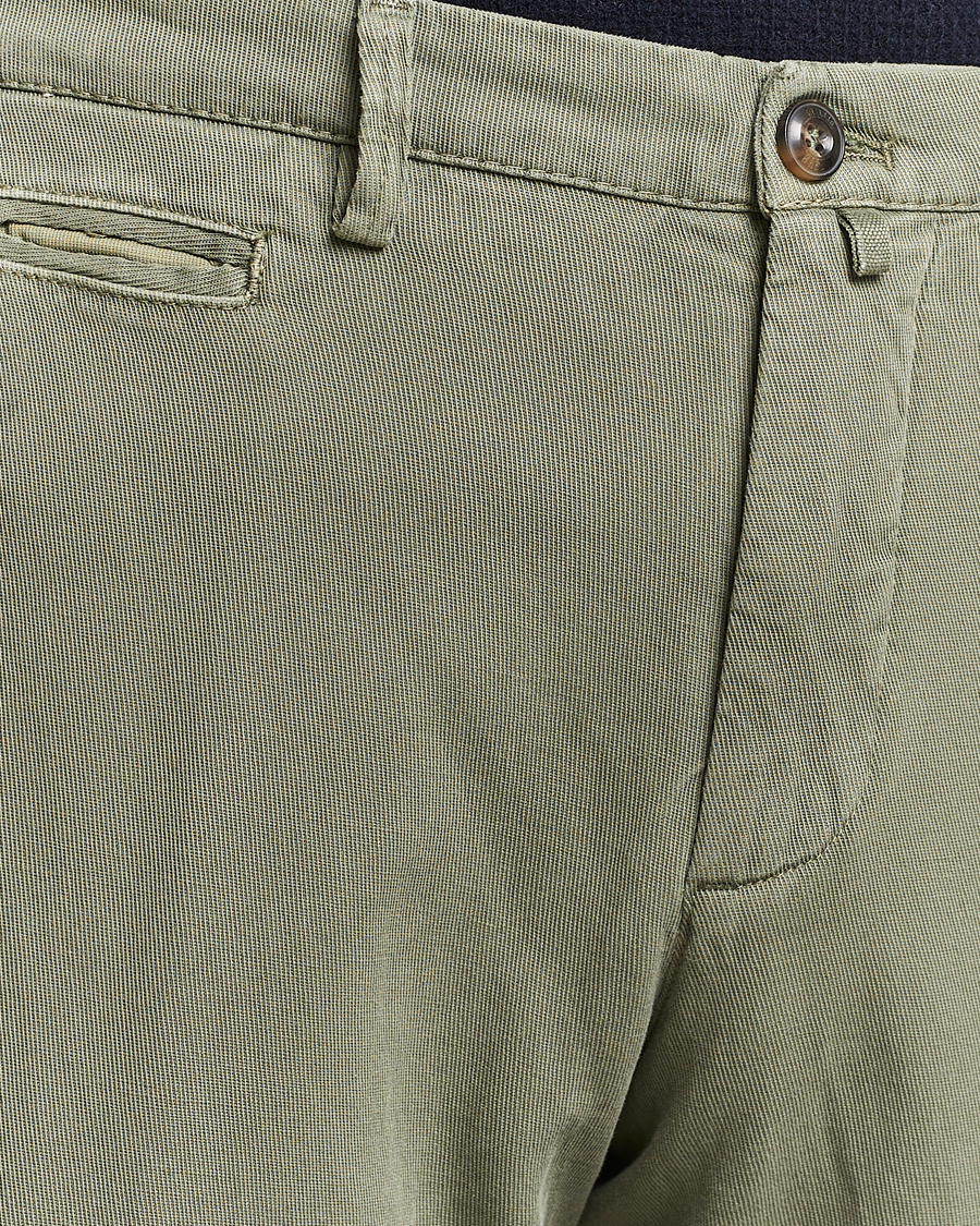 Homme | Pantalons | Briglia 1949 | Slim Fit Diagonal Cotton Stretch Trousers Olive