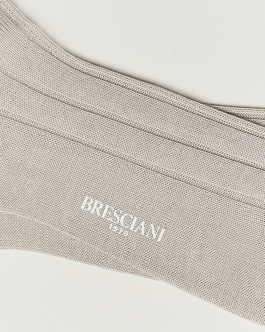 Heren | Ondergoed | Bresciani | Wide Ribbed Cotton Socks Off White