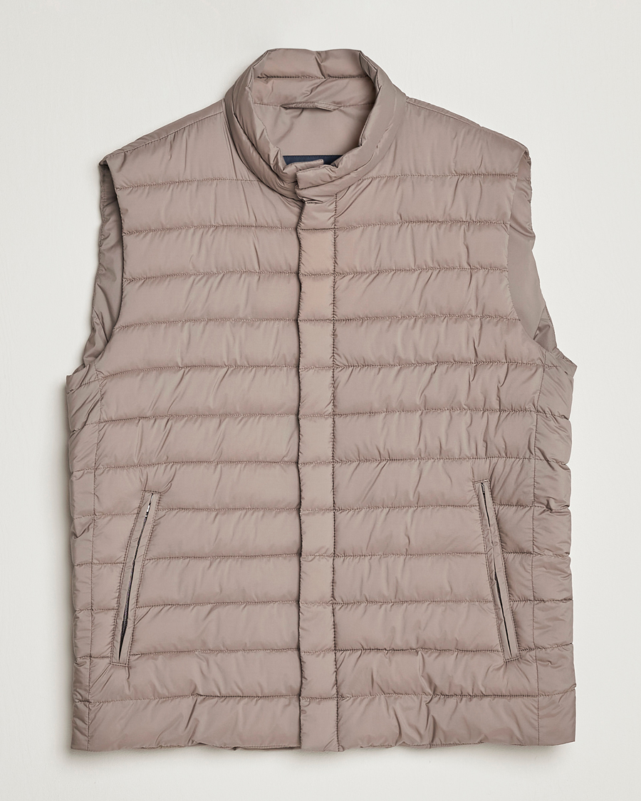 Homme | Gilets | Herno | Nuage Matt Nylon Vest Taupe