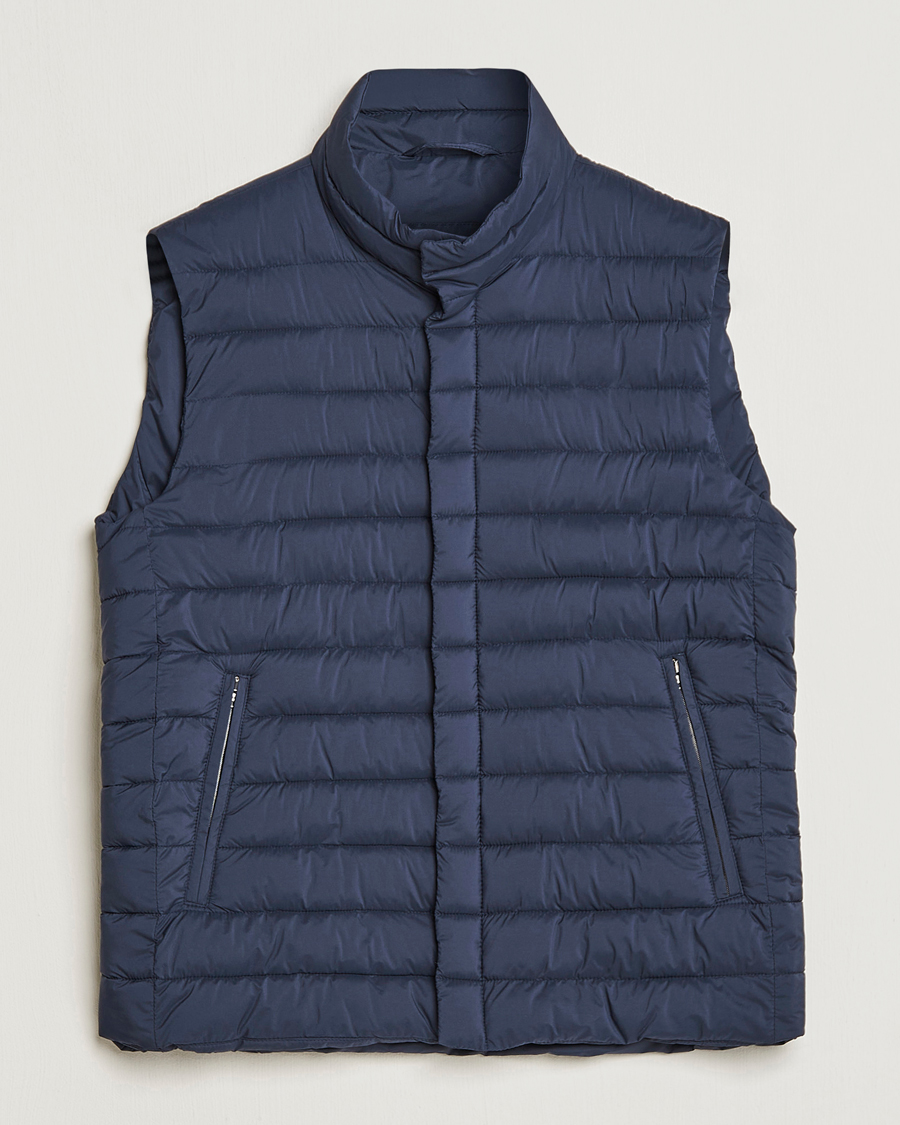 Heren | Gilets | Herno | Nuage Matt Nylon Vest Navy