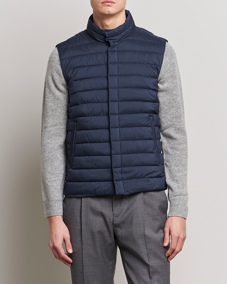 Heren | Gilets | Herno | Nuage Matt Nylon Vest Navy