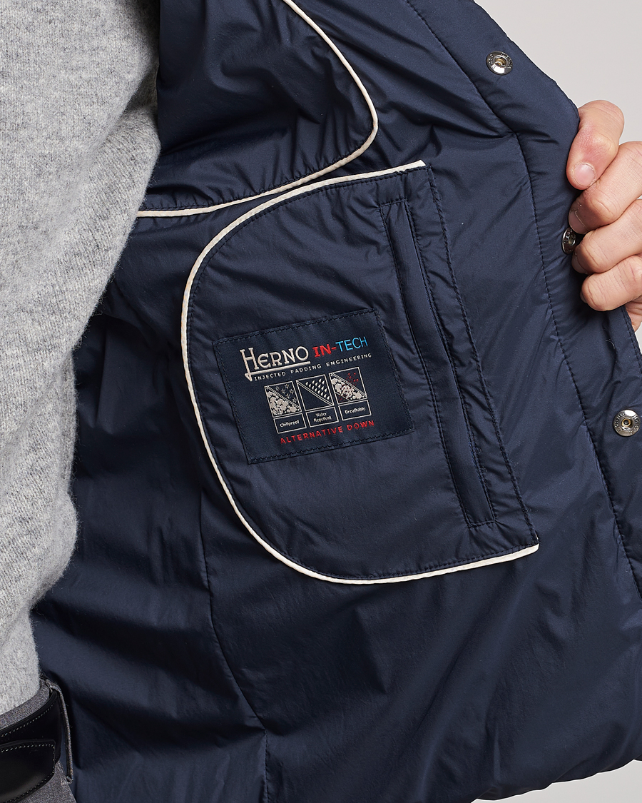Heren | Gilets | Herno | Nuage Matt Nylon Vest Navy